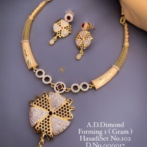 Elegant A.D Diamond Gold-Plated Necklace