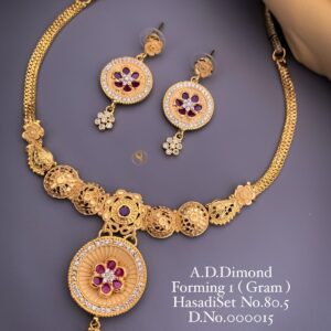 Elegant A.D Diamond Gold-Plated Necklace