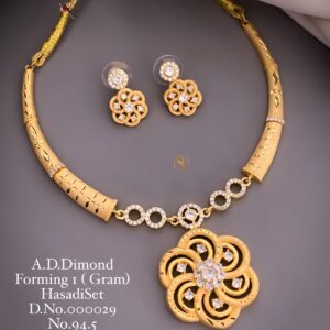 Elegant A.D Diamond Gold-Plated Necklace