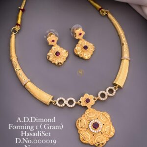 Elegant A.D Diamond Gold-Plated Necklace