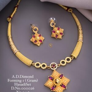 Elegant A.D Diamond Gold-Plated Necklace