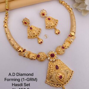 Elegant A.D Diamond Gold-Plated Necklace