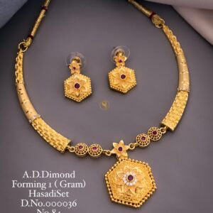 Elegant A.D Diamond Gold-Plated Necklace