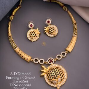 Elegant A.D Diamond Gold-Plated Necklace