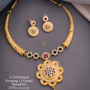 Elegant A.D Diamond Gold-Plated Necklace