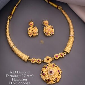Elegant A.D Diamond Gold-Plated Necklace