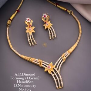 Elegant A.D Diamond Gold-Plated Necklace