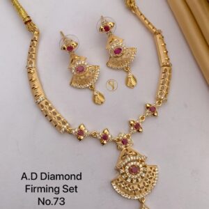 Elegant A.D Diamond Gold-Plated Necklace