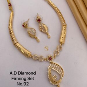 Elegant A.D Diamond Gold-Plated Necklace