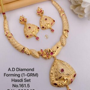 Elegant A.D Diamond Gold-Plated Necklace