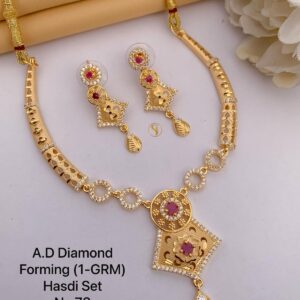 Elegant A.D Diamond Gold-Plated Necklace