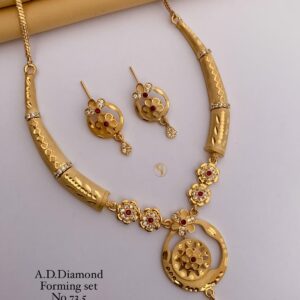 Elegant A.D Diamond Gold-Plated Necklace