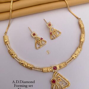 Elegant A.D Diamond Gold-Plated Necklace