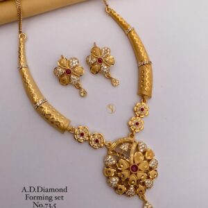 Elegant A.D Diamond Gold-Plated Necklace