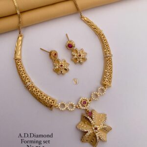Elegant A.D Diamond Gold-Plated Necklace