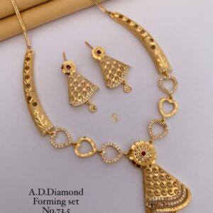 Elegant A.D Diamond Gold-Plated Necklace