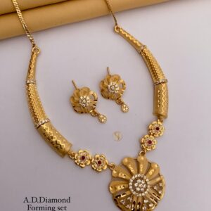 Elegant A.D Diamond Gold-Plated Necklace
