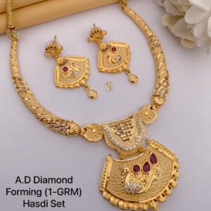 Elegant A.D Diamond Gold-Plated Necklace