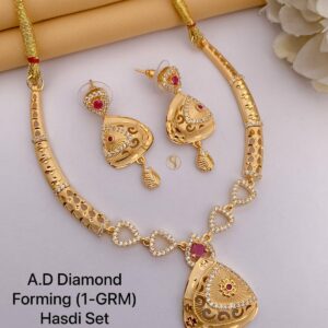 Elegant A.D Diamond Gold-Plated Necklace