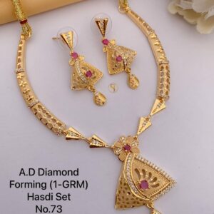 Elegant A.D Diamond Gold-Plated Necklace
