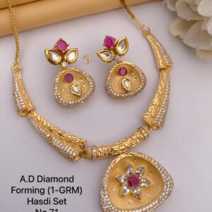 Elegant A.D Diamond Gold-Plated Necklace