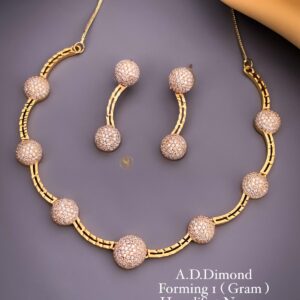 Elegant A.D Diamond Gold-Plated Necklace